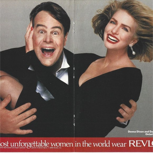 Dan Aykroyd Donna Dixon Revlon 1990s Vintage Print Ad 2 PAGE 11 inch - Picture 2 of 2
